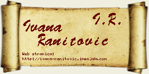 Ivana Ranitović vizit kartica